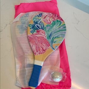 Lilly Pulitzer Floral Paddle Ball Set in Pink, Blue, Green